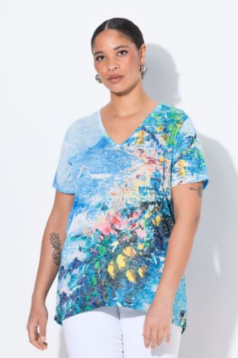 Plus size veliki brojevi Majica kratkih rukava V ovratnika za punije