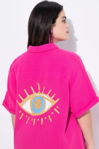 Plus size veliki brojevi Bluza kratkih rukava šireg kroja za punije