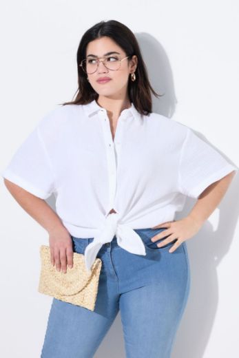 Plus size veliki brojevi Bluza kratkih rukava šireg kroja za punije