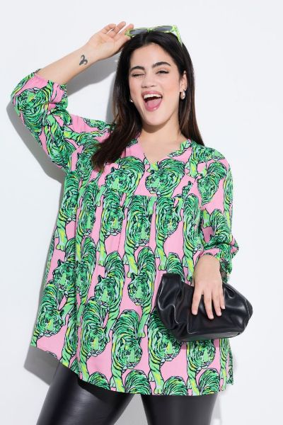 Veliki brojevi Bluza 3/4 rukava A kroja moda za punije