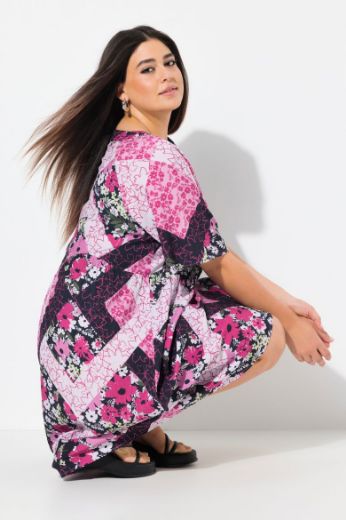 Plus size veliki brojevi Haljina kratkih rukava A kroja za punije
