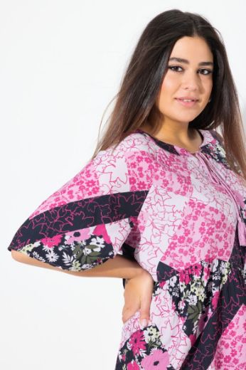 Plus size veliki brojevi Haljina kratkih rukava A kroja za punije