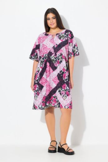 Plus size veliki brojevi Haljina kratkih rukava A kroja za punije