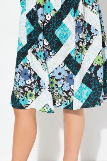 Plus size veliki brojevi Haljina kratkih rukava A kroja za punije