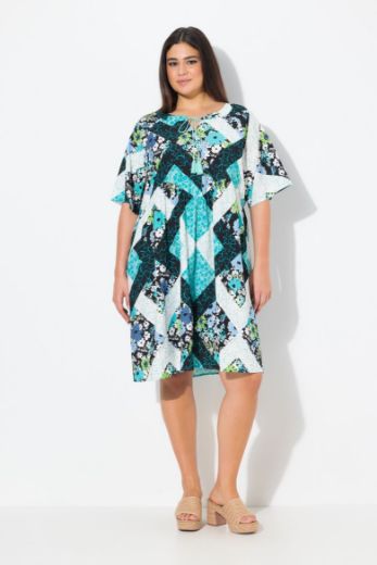 Plus size veliki brojevi Haljina kratkih rukava A kroja za punije