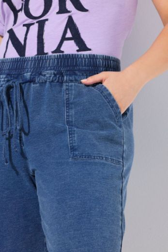 Plus size veliki brojevi Hlače kratkih širokih nogavica elastičnog struka za punije