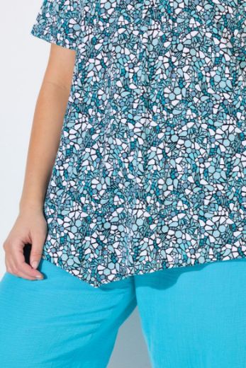 Plus size veliki brojevi Majica kratkih rukava okruglog ovratnika za punije