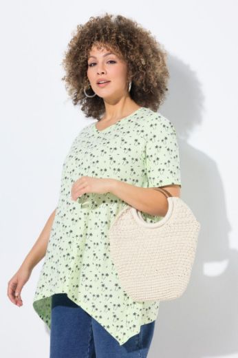 Plus size veliki brojevi Majica kratkih rukava V ovratnika za punije