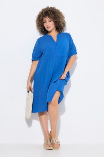 Plus size veliki brojevi Haljina kratkih rukava od muslina za punije