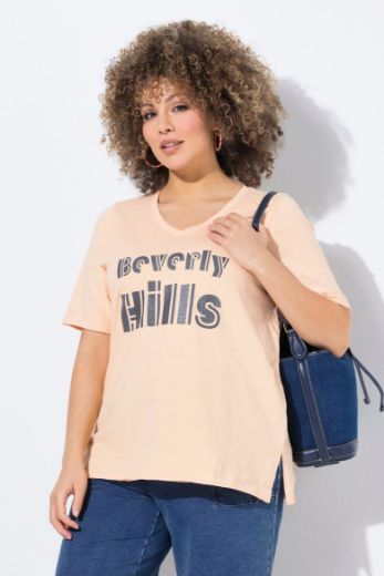 Plus size veliki brojevi Majica kratkih rukava V ovratnika za punije