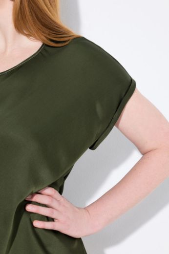 Plus size veliki brojevi Bluza kratkih rukava okruglog ovratnika za punije