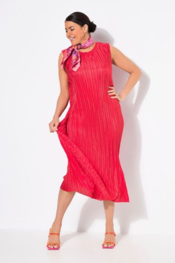 Plus size veliki brojevi Haljina midi bez rukava okruglog ovratnika za punije
