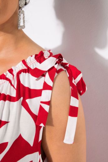Plus size veliki brojevi Haljina midi bez rukava okruglog ovratnika za punije
