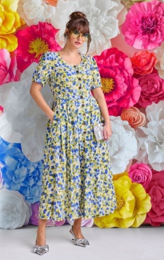 Plus size veliki brojevi Haljina maxi kratkih rukava od mješavine lana za punije