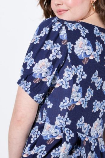 Plus size veliki brojevi Haljina maxi kratkih rukava od mješavine lana za punije