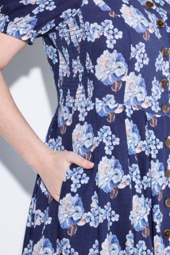 Plus size veliki brojevi Haljina maxi kratkih rukava od mješavine lana za punije