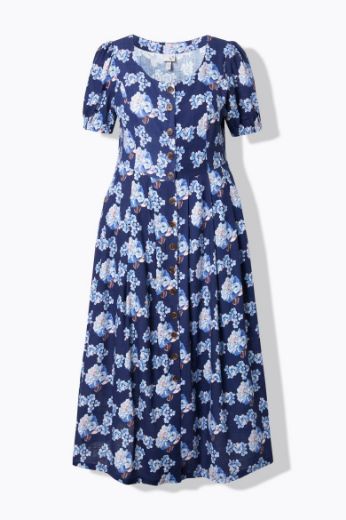 Plus size veliki brojevi Haljina maxi kratkih rukava od mješavine lana za punije