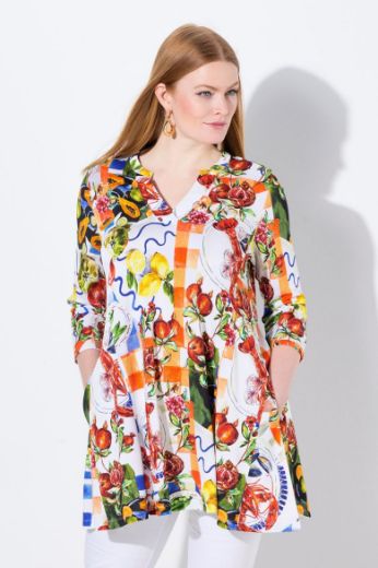 Plus size veliki brojevi Tunika 3/4 rukava A kroja za punije