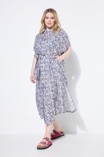 Plus size veliki brojevi Haljina maxi kratkih rukava cvjetnog uzorka za punije