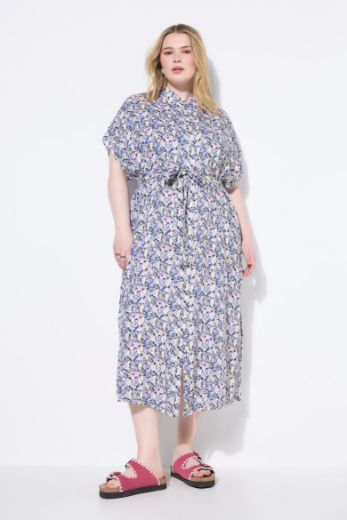 Plus size veliki brojevi Haljina maxi kratkih rukava cvjetnog uzorka za punije