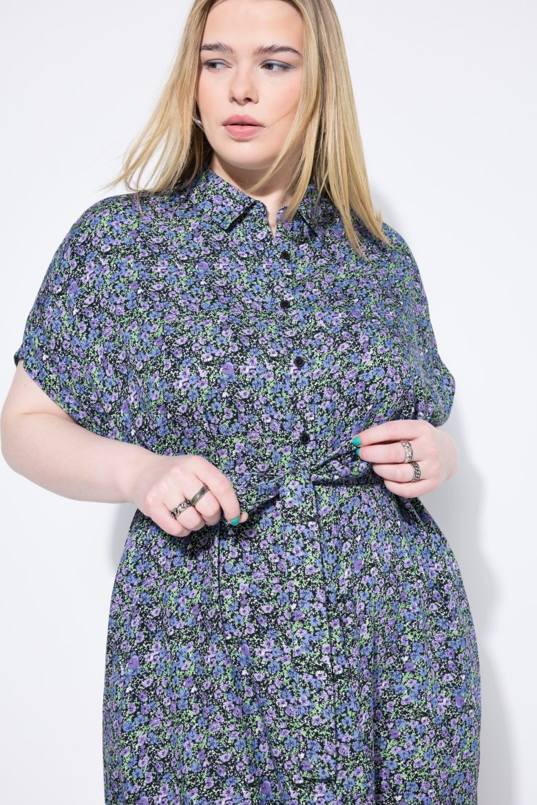 Plus size veliki brojevi Haljina maxi kratkih rukava cvjetnog uzorka za punije