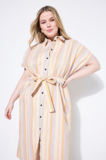 Plus size veliki brojevi Haljina midi kratkih rukava za punije