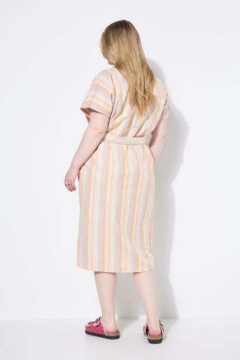 Plus size veliki brojevi Haljina midi kratkih rukava za punije
