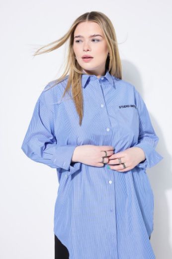 Plus size veliki brojevi Košulja dugih rukava šireg kroja za punije