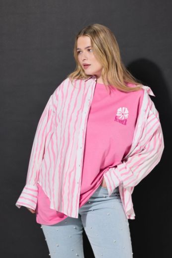 Plus size veliki brojevi Košulja dugih rukava šireg kroja za punije