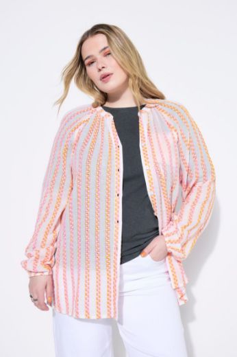Plus size veliki brojevi Tunika dugih rukava na kopčanje za punije