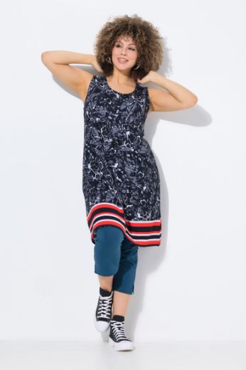 Plus size veliki brojevi Haljina midi bez rukava okruglog ovratnika za punije