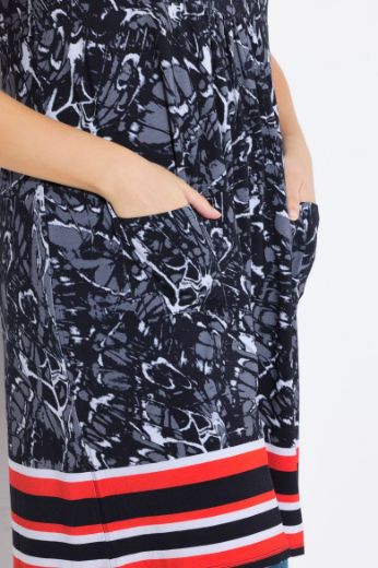 Plus size veliki brojevi Haljina midi bez rukava okruglog ovratnika za punije