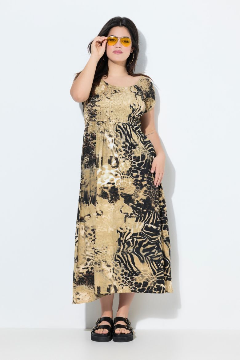 Plus size veliki brojevi Haljina maxi kratkih rukava za punije
