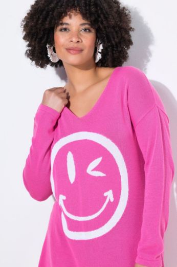 Plus size veliki brojevi Pulover dugih rukava V ovratnika za punije