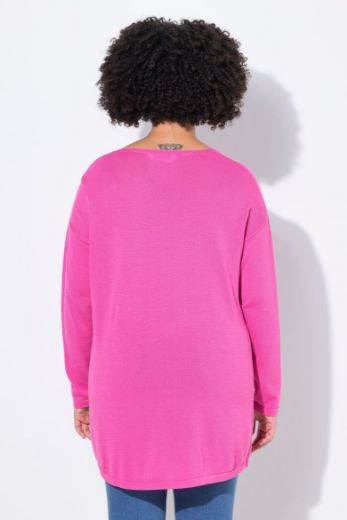 Plus size veliki brojevi Pulover dugih rukava V ovratnika za punije