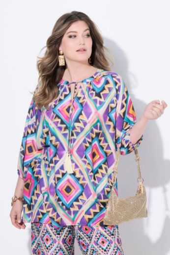 Plus size veliki brojevi Tunika 3/4 rukava A kroja za punije