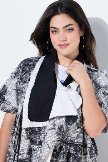 Plus size veliki brojevi Jakna lagana asimetričnog kroja za punije