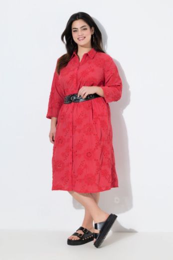 Plus size veliki brojevi Haljina 3/4 rukava na kopčanje za punije