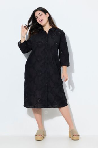 Plus size veliki brojevi Haljina 3/4 rukava na kopčanje za punije