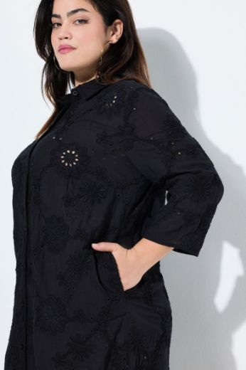 Plus size veliki brojevi Haljina 3/4 rukava na kopčanje za punije