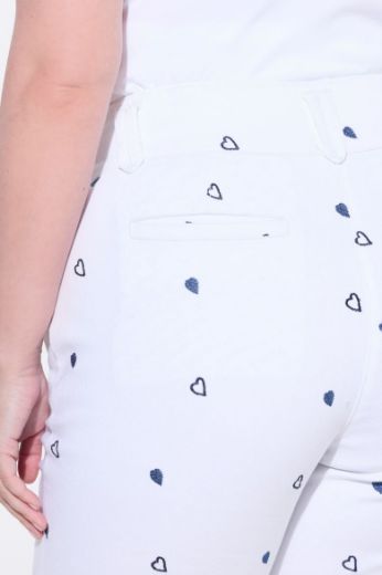 Plus size veliki brojevi Traperice kratkih nogavica s printom srca za punije