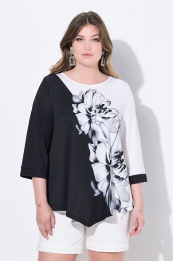 Plus size veliki brojevi Majica 3/4 rukava cvjetnog uzorka za punije