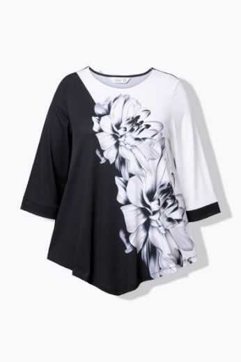 Plus size veliki brojevi Majica 3/4 rukava cvjetnog uzorka za punije