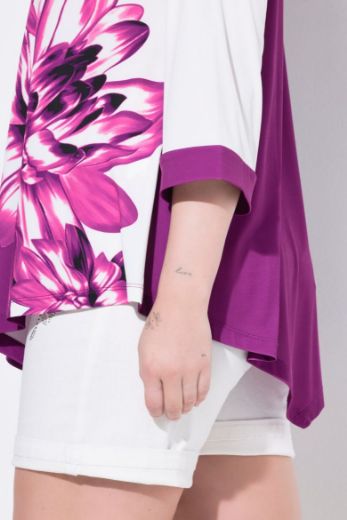 Plus size veliki brojevi Majica 3/4 rukava cvjetnog uzorka za punije