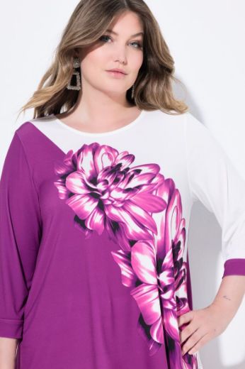 Plus size veliki brojevi Majica 3/4 rukava cvjetnog uzorka za punije
