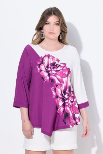 Plus size veliki brojevi Majica 3/4 rukava cvjetnog uzorka za punije