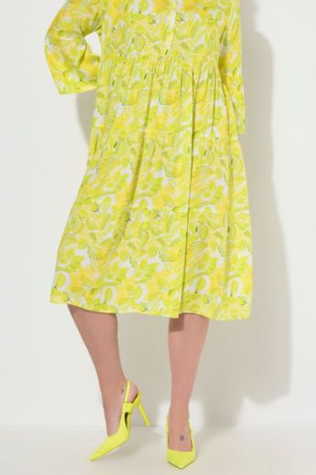 Plus size veliki brojevi Haljina midi 3/4 rukava A kroja za punije