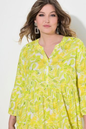 Plus size veliki brojevi Haljina midi 3/4 rukava A kroja za punije