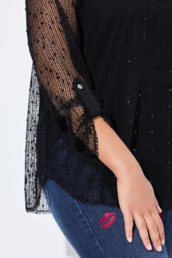 Plus size veliki brojevi Bluza 3/4 rukava mrežastog uzorka za punije