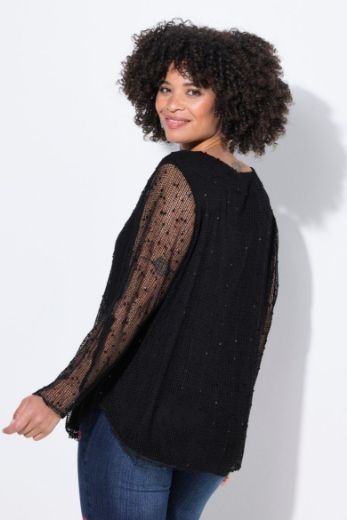 Plus size veliki brojevi Bluza 3/4 rukava mrežastog uzorka za punije